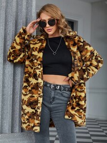 Eilly Bazar Leopard Fuzzy Coat - Multicolor - View 5