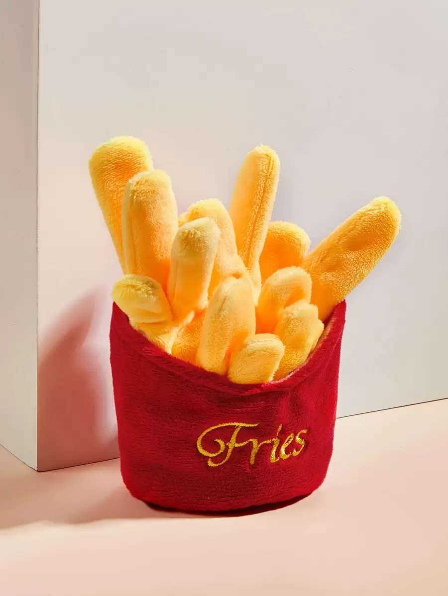 1pc Fries Design Pet Chew Toy - Red - View 1