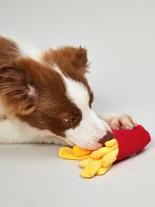 1pc Fries Design Pet Chew Toy - Red - View 2