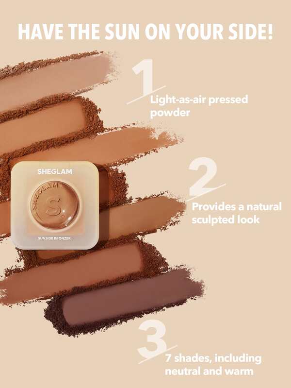 SHEGLAM Sunside Bronzer-Sun Star Powder Contour Long Wear Evenly ...