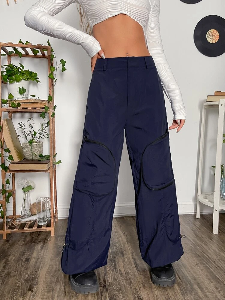 Grunge Gorpcore Zipper Fly Flap Pocket Cargo Pants