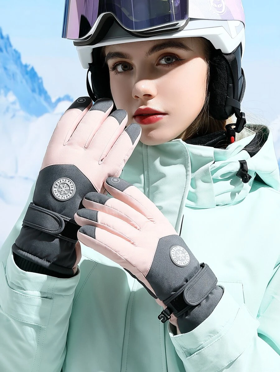 1pair Touch Screen Warming Skiing Sports Gloves - Multicolor - View 1