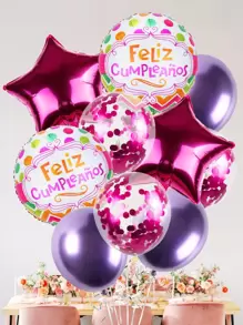 10 piezas Set globo de color metálico en forma de estrella - Multicolor - Ver 1