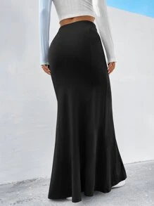 SHEIN EZwear 素色魚尾半身裙