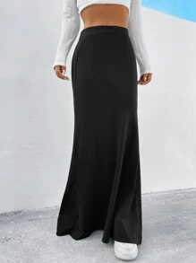 SHEIN EZwear 素色魚尾半身裙