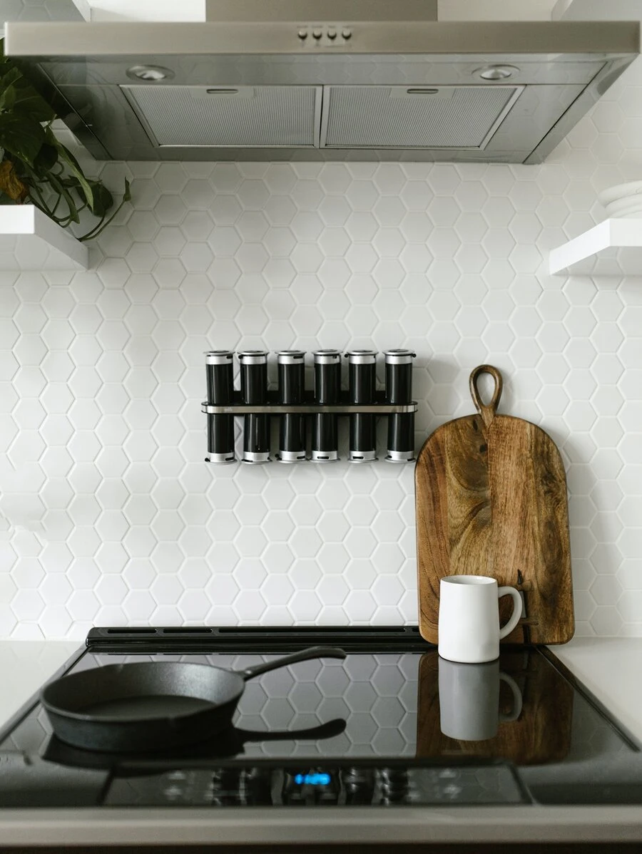 Thick, Solid Color, Minimalist Design Waterproof Kitchen Stickers For Daily Use - White - View 1
