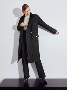 MOTF PREMIUM Quần nữ Nút màu trơn Thanh lịch - màu đen - Xem 7