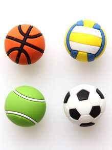 4入組球形設計鞋PVC卡通配件適用於洞洞鞋拖鞋 - 彩色 - 查看 2