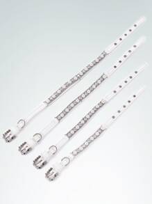 人造珍珠裝飾寵物項圈帶隨機色配件 - 白色 - 查看 5