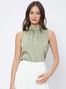 BizChic Keyhole Back Sleeveless Top Workwear - Mint Green - View 6