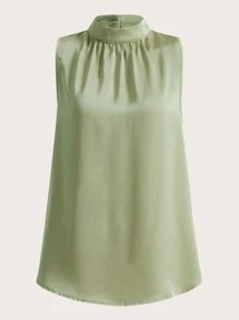 BizChic Keyhole Back Sleeveless Top Workwear - Mint Green - View 7