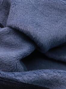 青少年男孩字母和汽车印花撞色落肩保暖卫衣 - 藏蓝色 - 查看 7