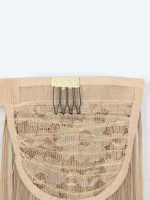 24-Inch Long Straight Ponytail Hair Extensions, Brown Color, Heat-Resistant Synthetic Fiber, Suitable For Girls And Women For Daily Use - Champagne - View 6