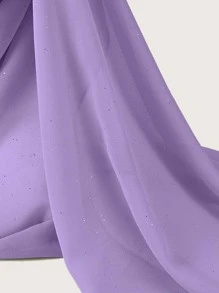 極簡風格素色圍巾 - 紫羅蘭色 - 查看 2