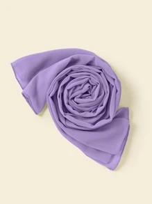 極簡風格素色圍巾 - 紫羅蘭色 - 查看 3