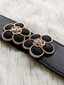 Cinturón elástico con diseño de flor