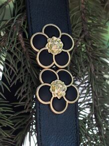 Cinturón elástico con diseño de flor
