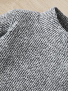 SHEIN Toddler Boys Letter Patched Mock Neck Tee - Grey - View 3