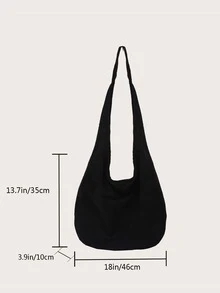 極簡風格流浪包 - 黑色 - 查看 3