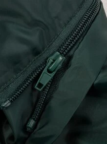 Hombres Rompevientos con cremallera con cordón con capucha - Verde Oscuro - Ver 4