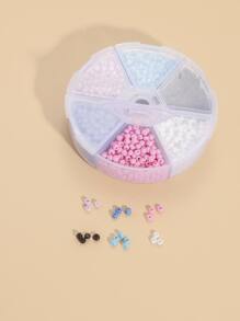 1 hộp phụ kiện trang sức DIY đính cườm - Nhiều màu - Xem 1