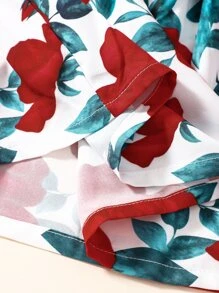 Niñas Vestido con estampado floral & Cazadora ribete con fruncido - Multicolor - Ver 4