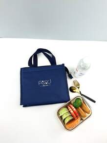1pc Letter Graphic Lunch Bag - Navy Blue - View 4