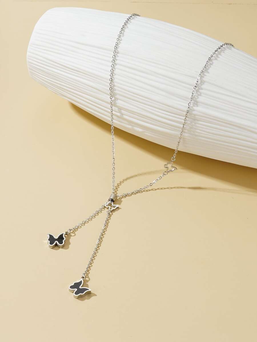 蝴蝶墜飾Y字項鍊