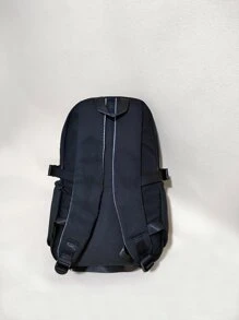 KEKEMI Sac à dos fonctionnel à applique lettre - Noir - Voir 2