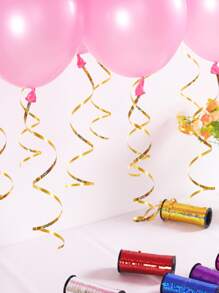 1/2/4 piezas Cinta metálica láser de 100 pies, Cuerda para globos - Dorado - Ver 3