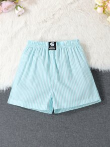 Toddler Girls Striped & Letter Patched Detail Shirt & Shorts without Cami Top - Multicolor - View 5