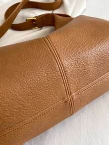 Minimalist Hobo Bag - Brown - View 8