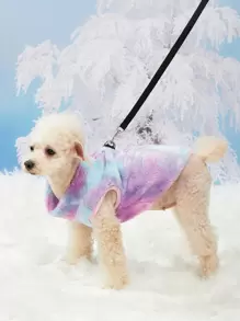 1pc Faux Rabbit Fur Pet Jacket Zipper Coat, Suitable For Cats And Dogs