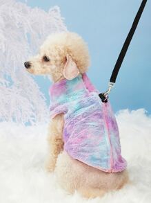 1pc Faux Rabbit Fur Pet Jacket Zipper Coat, Suitable For Cats And Dogs