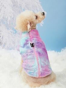 1pc Faux Rabbit Fur Pet Jacket Zipper Coat, Suitable For Cats And Dogs