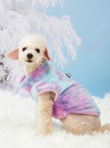 1pc Faux Rabbit Fur Pet Jacket Zipper Coat, Suitable For Cats And Dogs