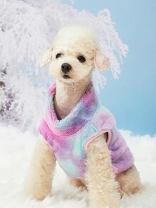 1pc Faux Rabbit Fur Pet Jacket Zipper Coat, Suitable For Cats And Dogs