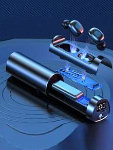 1入組LED閃電藍牙耳機 - 黑色 - 查看 2