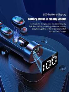 1入組LED閃電藍牙耳機 - 黑色 - 查看 7