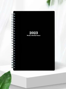 Trees 1入组2023年計劃週記和月度筆記本螺旋日計劃學術約會書12入組月議程日誌以提高工作效率74張 - 黑色 - 查看 3