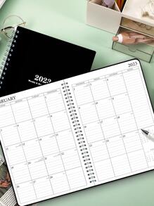 Trees 1入组2023年計劃週記和月度筆記本螺旋日計劃學術約會書12入組月議程日誌以提高工作效率74張 - 黑色 - 查看 1