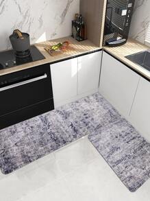 1 pieza Alfombra para cocina con patrón vintage - Multicolor - Ver 1