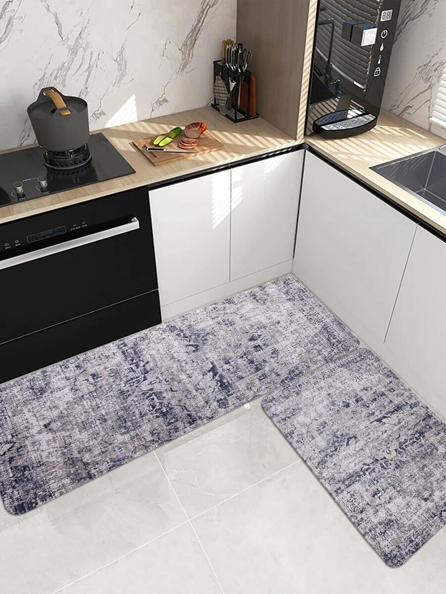 1 pieza Alfombra para cocina con patrón vintage - Multicolor - Ver 1