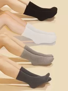 4雙素色中筒襪 - 彩色 - 查看 1