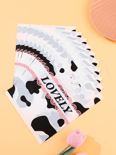 10pcs Cow & Letter Graphic Gift Bag