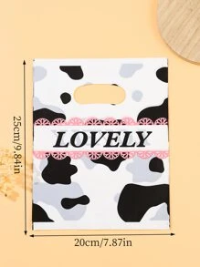 10pcs Cow & Letter Graphic Gift Bag - Multicolor - View 4