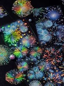 2pcs Spark Pattern Random Sticker - Multicolor - View 1