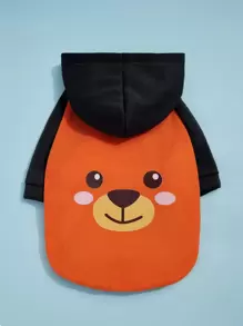 PETSIN 1入組卡通熊圖案寵物連帽衫 - 彩色 - 查看 2