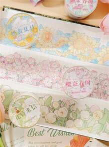 MR.PAPER 1roll Flower Pattern Random Washi Tape - Multicolor - View 4