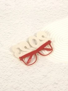 Year Number & Snowflake Decor Costume Glasses - Gold - View 2